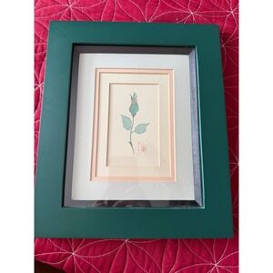 Cheryl Jacoby Original Painting Framed Rose Bud Art Print Signed Matted